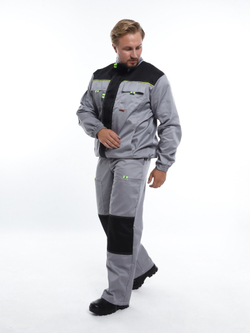 Костюм Nerss «Практик», куртка + полукомбинезон. Серый с черным