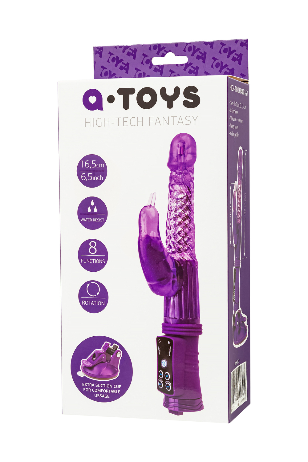 Вибратор с клиторальным стимулятором TOYFA A-Toys High-Tech fantasy, TPR, фиолетовый, 24 см