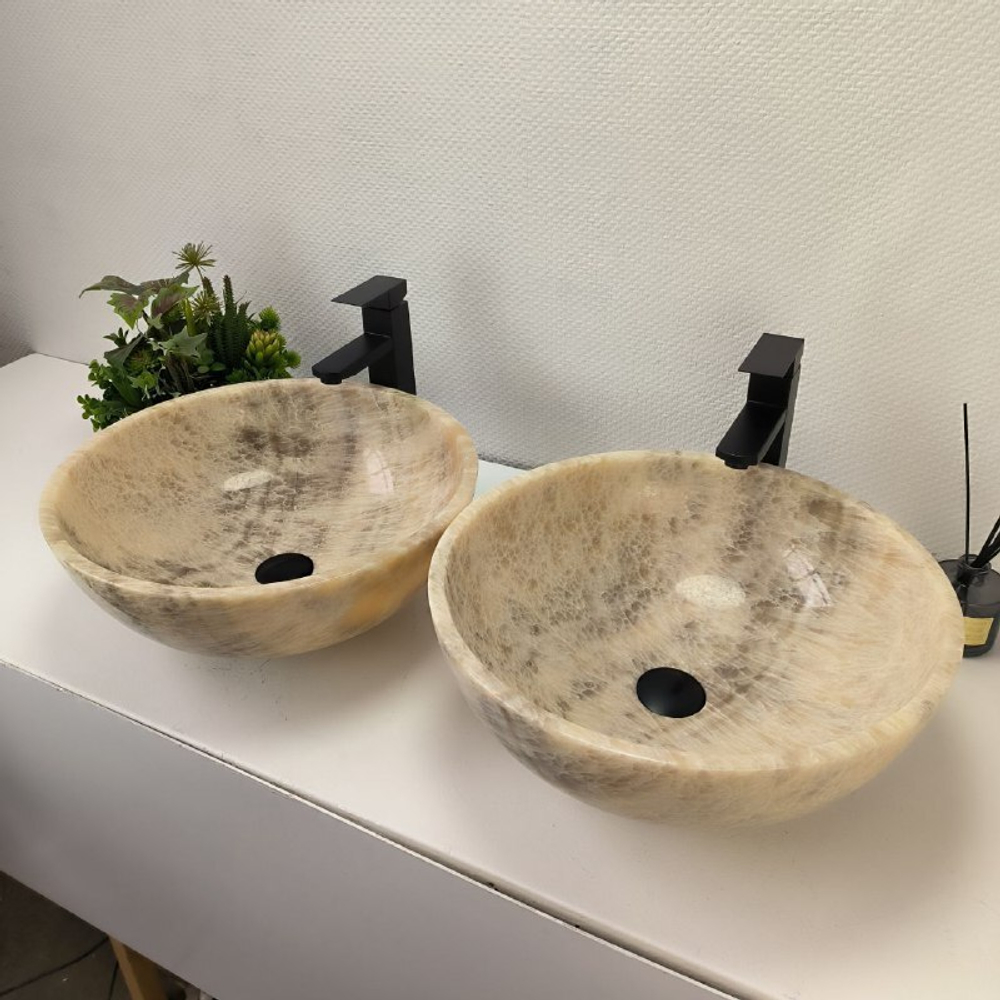Раковина из оникса ПАРА! Bowl Grey TinLip BO-63020 45*45*17 42