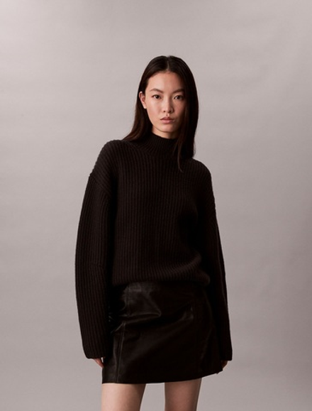 Свитер Calvin Klein Rib Chunky Relaxed Turtleneck Sweater Black