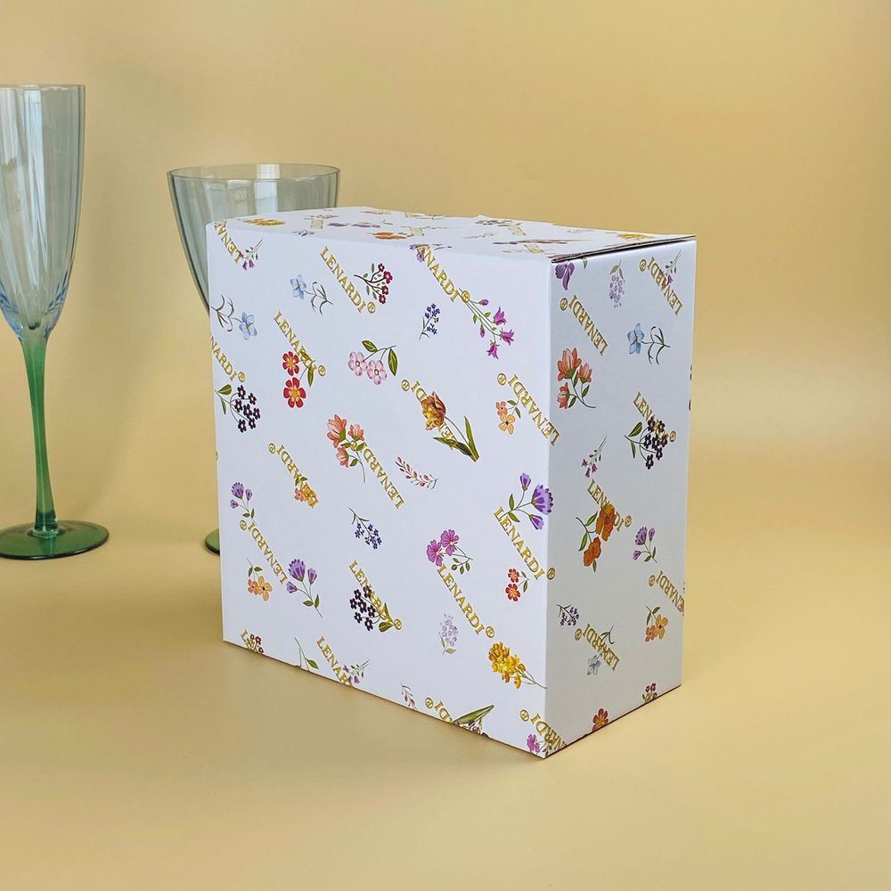 Lenardi 109-222 Тортовница 30х25см на ножке с крышкой КРОКУС в под.уп.(х4)Фарфор