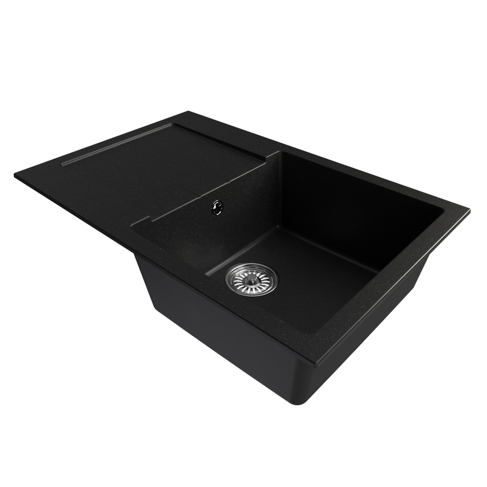 Мойка ML-GM31 с крылом, ультра-черная (344), 770*500*190мм