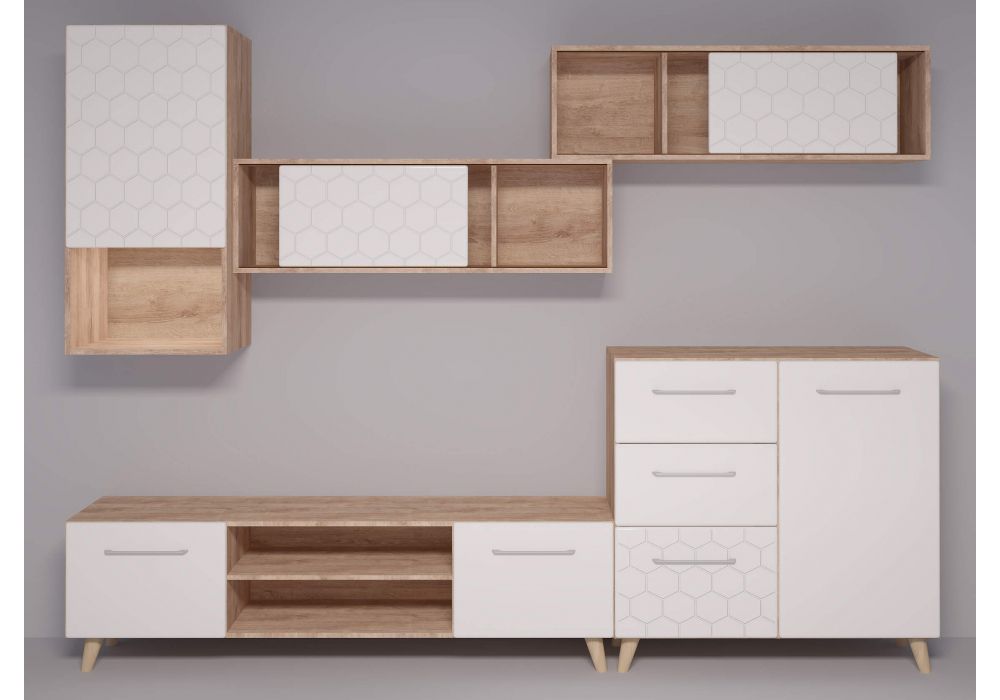 Шкаф навесной Мариус М-03 дуб баррик / белый матовый