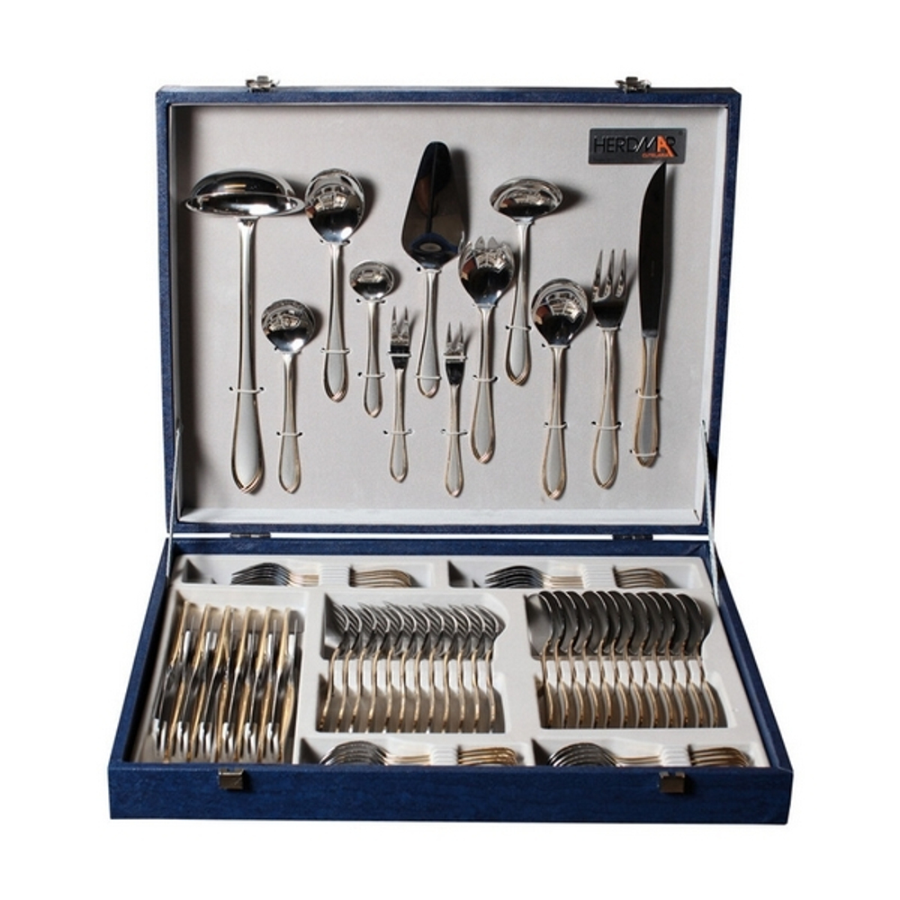 Набор столовых приборов на 12 персон 72 предмета Herdmar Chicago с декором в коробке