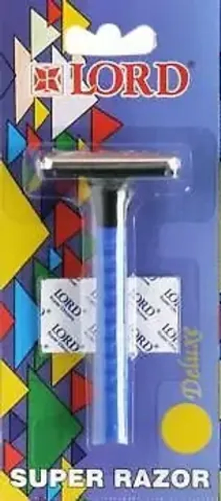 LORD классич. станок Deluxe  для бритья (пластик. разноцветные ручки) + (1 лезвие),  L.111