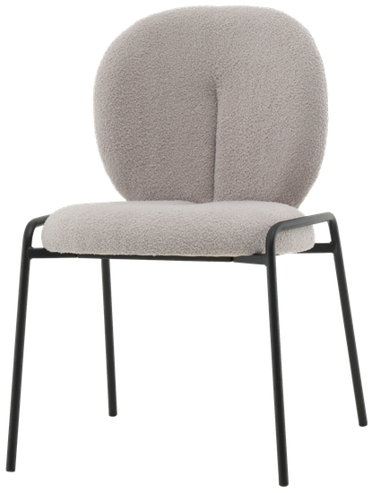 Стул Molly букле светло-серый, ножки черный металл
