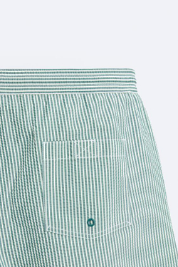 ZARA ПЛАВКИ SEERSUCKER КЛАССИЧЕСКОГО КРОЯ, СИНЕ-ЗЕЛЕНЫЙ