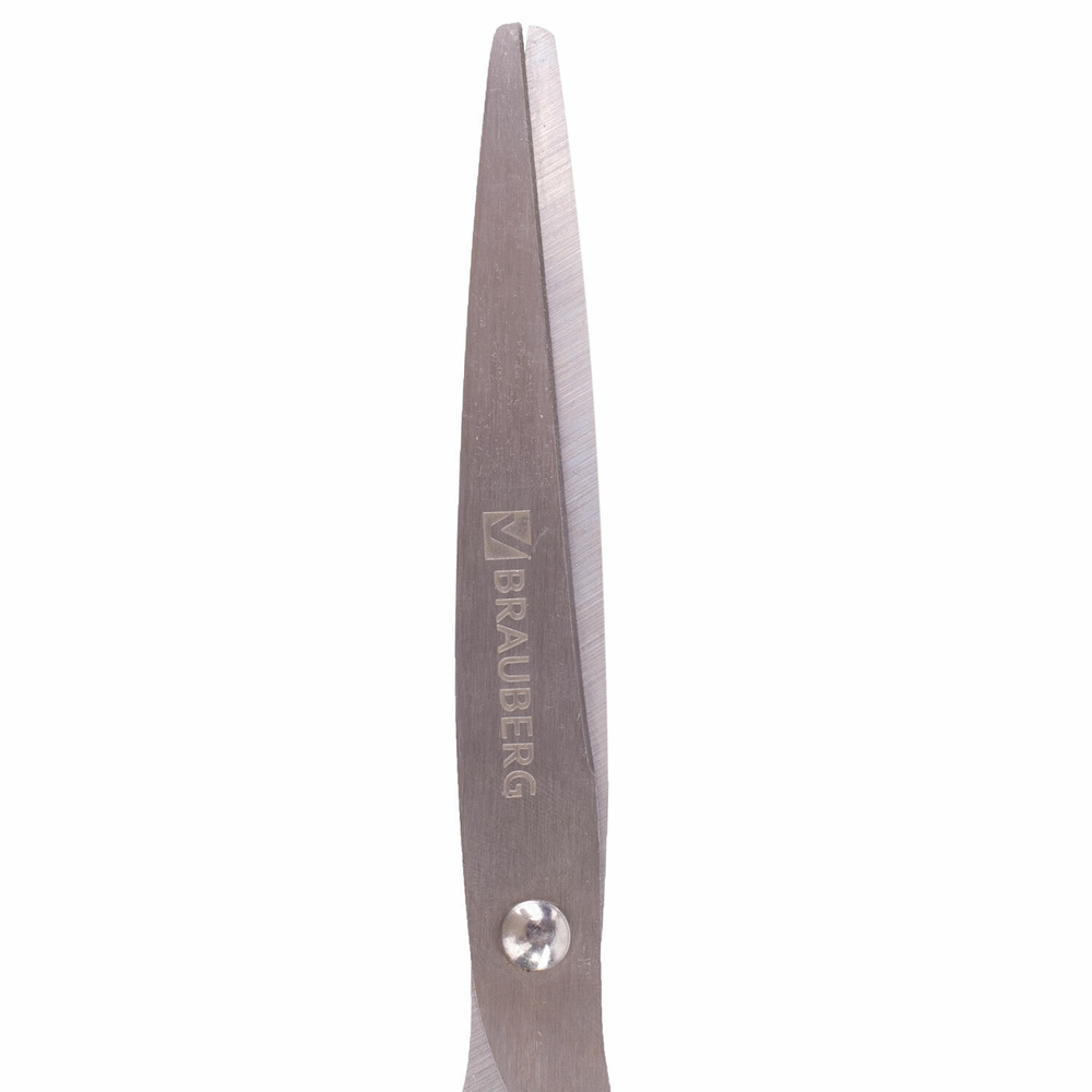 Ножницы BRAUBERG "Classic+" 185 мм черно-синие классической формы резиновые вставки (6 штук в упаковке)