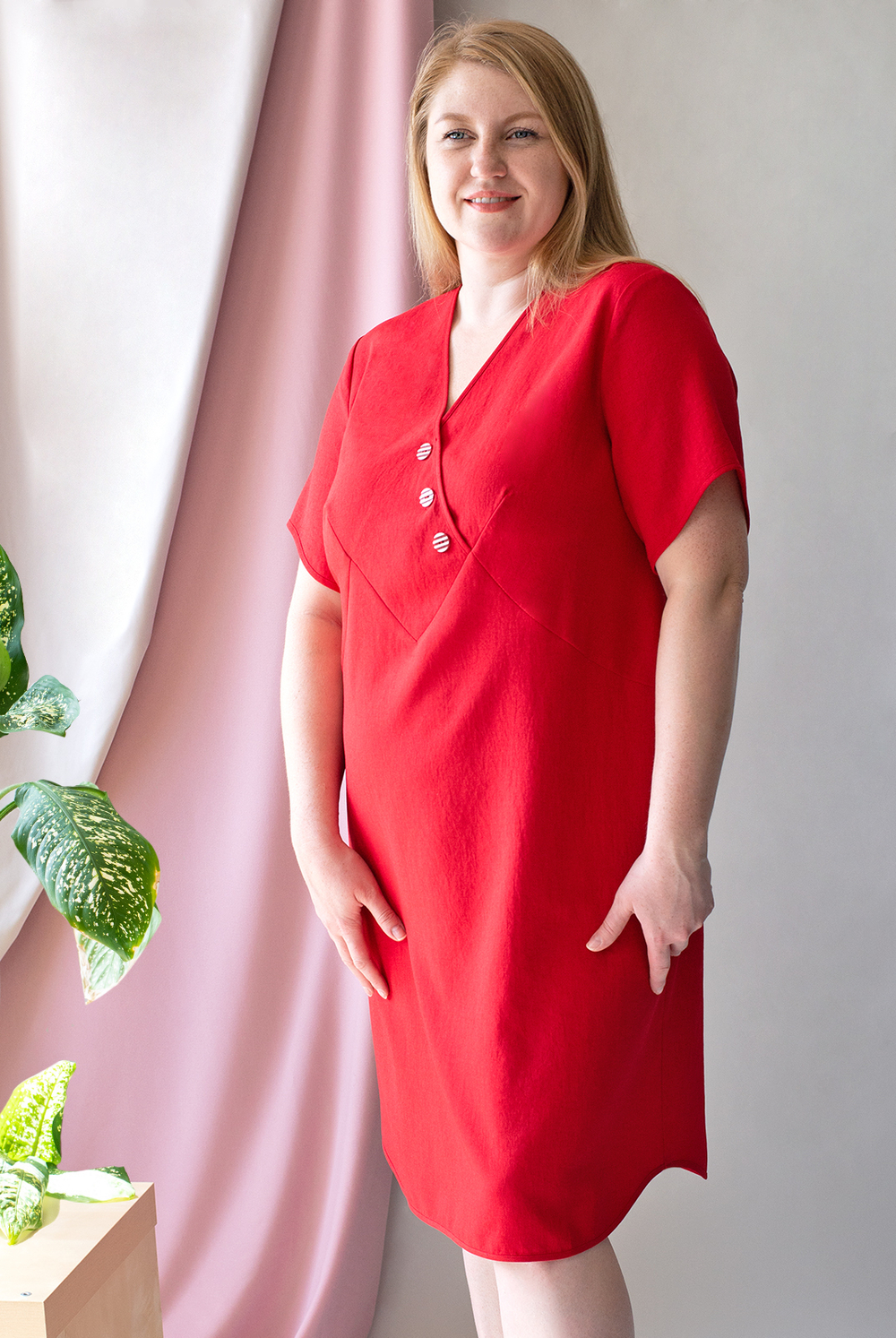 Летнее платье 3225зп, красный #259Кр053225зп