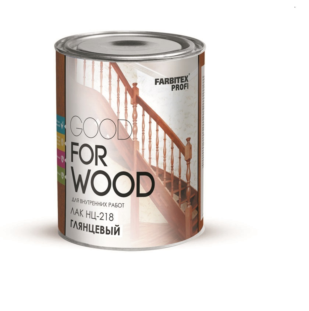 Лак глянцевый НЦ-218  1,7кг  FARBITEX PROFI  GOOD FOR WOOD
