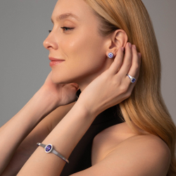 Серьги с Танзанитом и Бриллиантами, Е0143-30/4