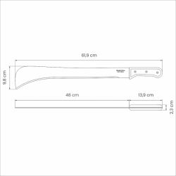 Мачете Tramontina 26626019 садовое для рубки кустарника сталь дерево 62 см | Tramontina