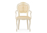 Стул деревянный Woodville Лауро патина золото, бежевый, ножки белые