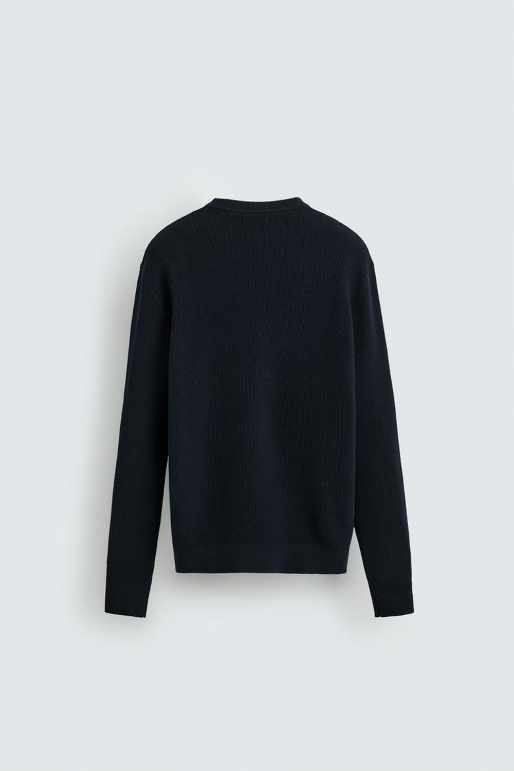 ZARA ДЖЕМПЕР КЛАССИЧЕСКОГО КРОЯ С РЕЛЬЕФНОЙ ТКАНЬЮ, МОРСКОЙ СИНИЙ