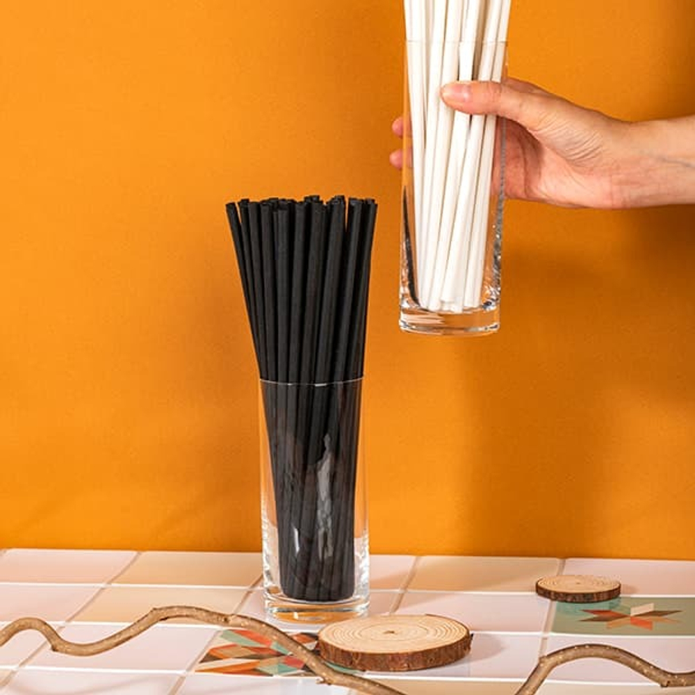 Черные трубочки «EcoPack» - 200 шт. (Цвет: черный)