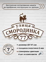 Адресная табличка с кошечкой, 60х41 см.