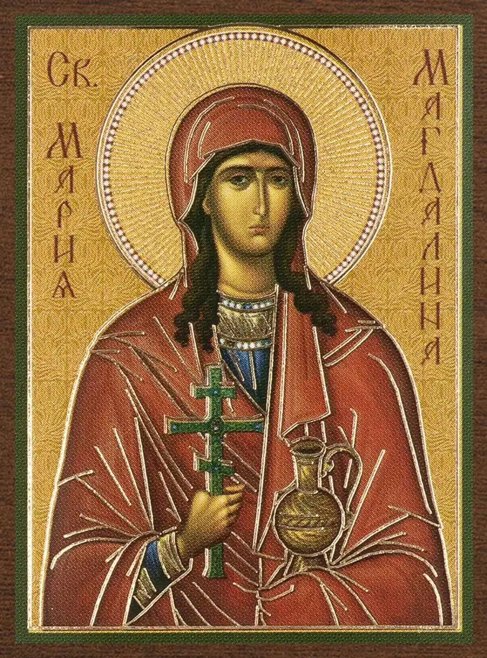 Икона "Мария Магдалина", вид 3, 4х6 на МДФ-6