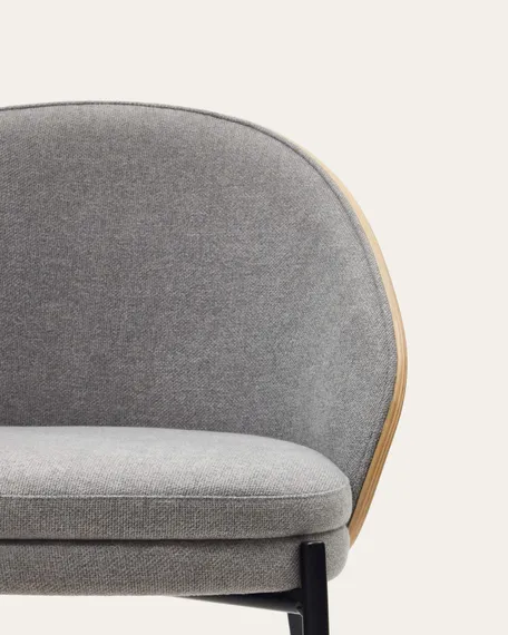 Стул Eamy светло-серый с натуральной отделкой