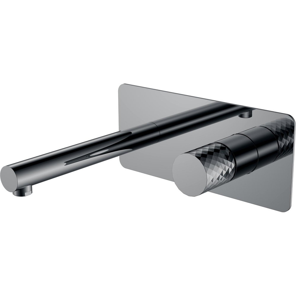 Смеситель для раковины Boheme Stick 125-SGM С ВНУТРЕННЕЙ ЧАСТЬЮ, Shine Gun Metal DIAMOND