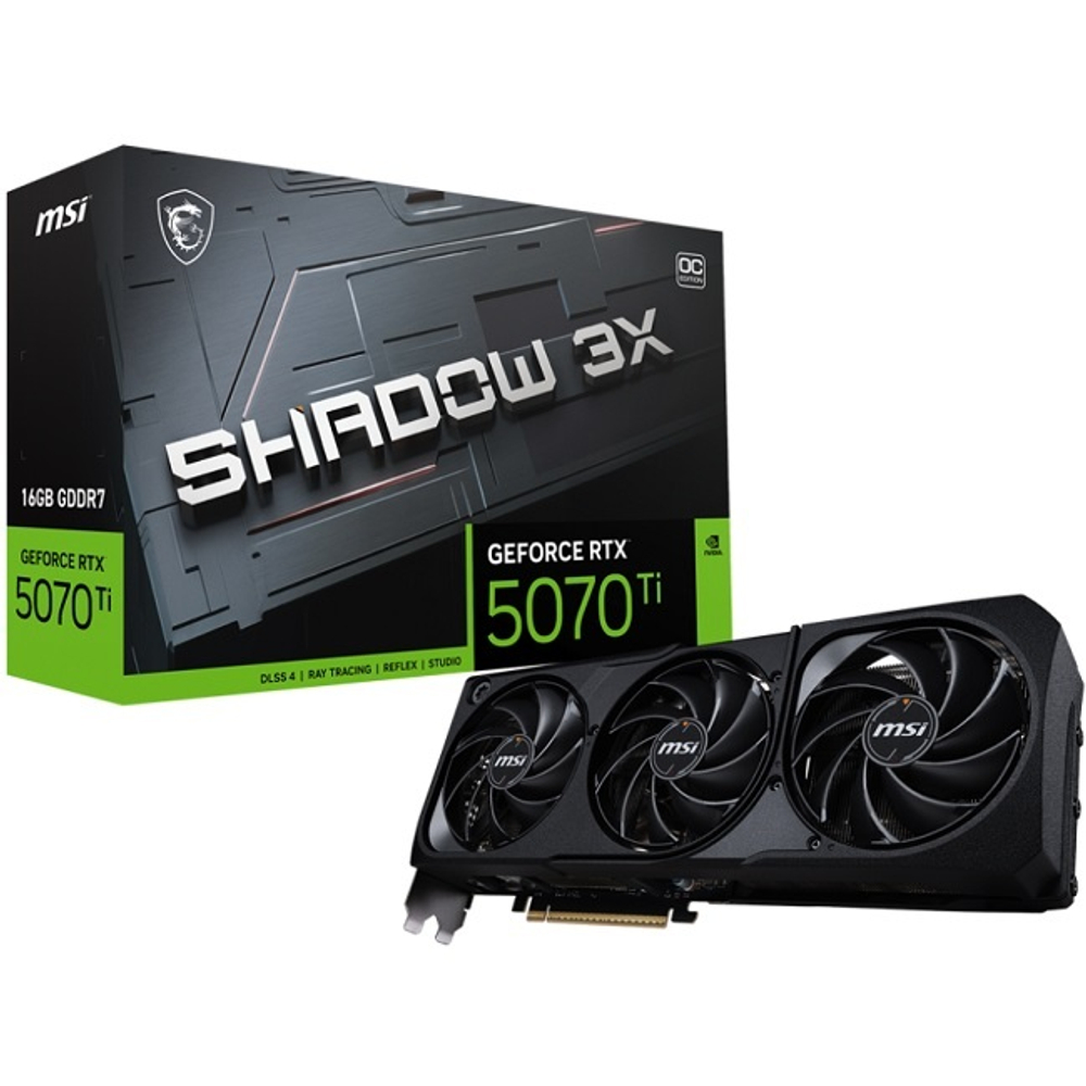 Видеокарта MSI GeForce RTX 5070 Ti SHADOW 3X OC 16GB (G507T-16S3C)