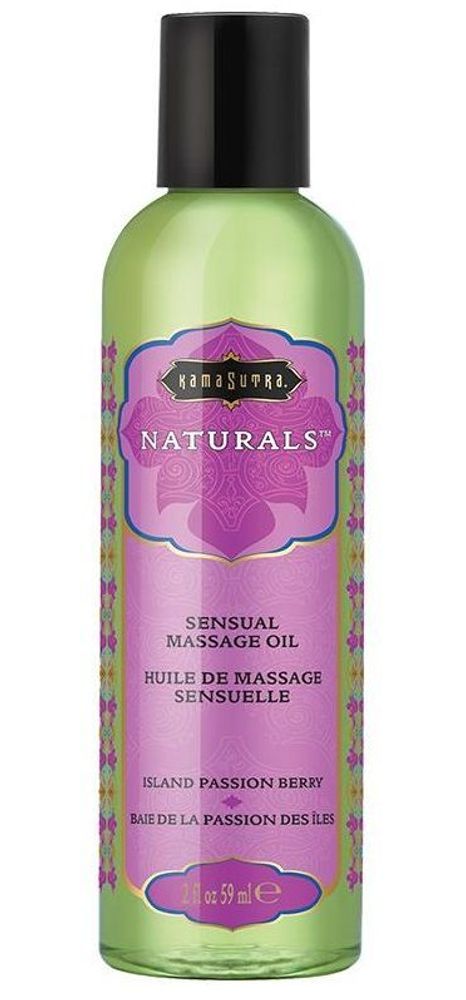 Массажное масло Naturals Island Passion Berry с ароматом тропических фруктов - 59 мл.