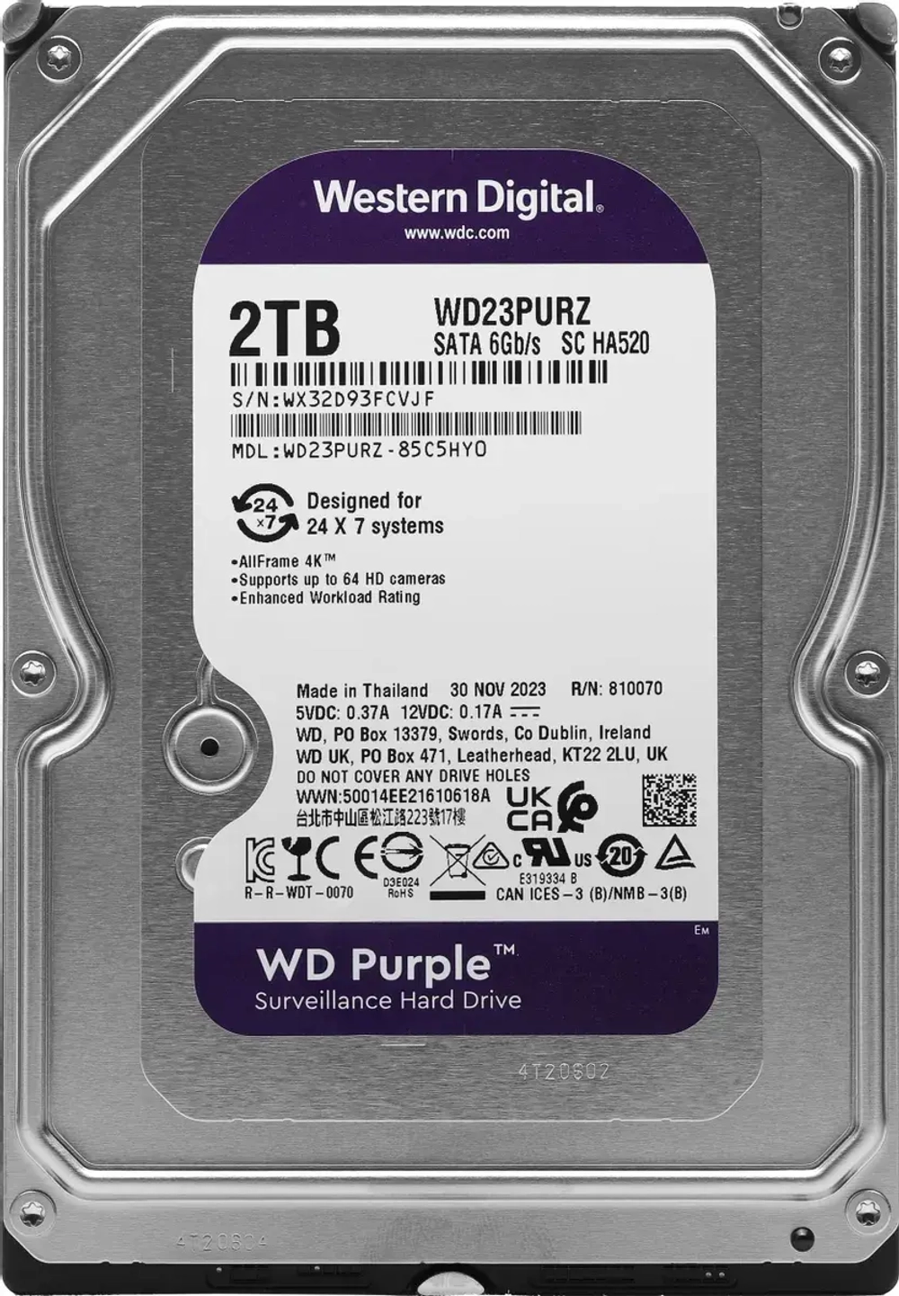 Жесткий диск WD Purple 2TB
