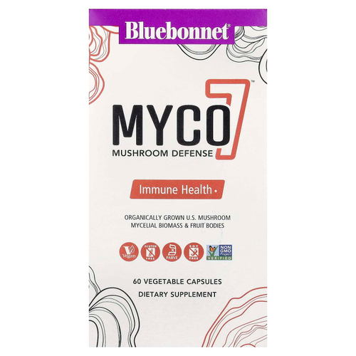 Bluebonnet Nutrition, Myco7™, защита грибов, 60 растительных капсул