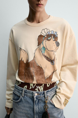 ZARA Х HARRY LAMBERT ФУТБОЛКА NANA ИЗ «ПИТЕРА ПЭНА», ЖЕЛТОВАТО-БЕЛЫЙ