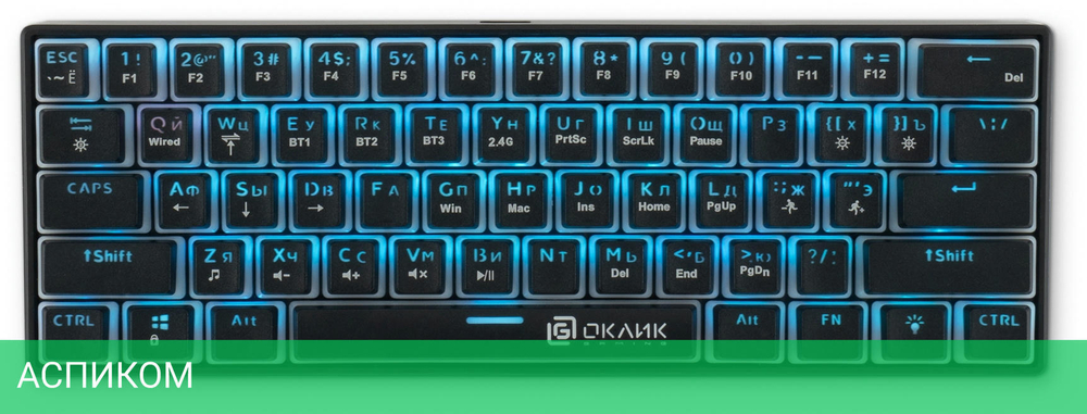 Клавиатура Oklick K763W черный (1920548)
