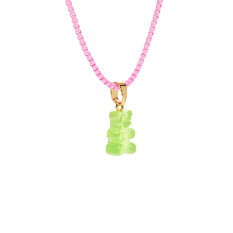 Колье Классический Ностальгический Пластелиновый Мишка – Лайм