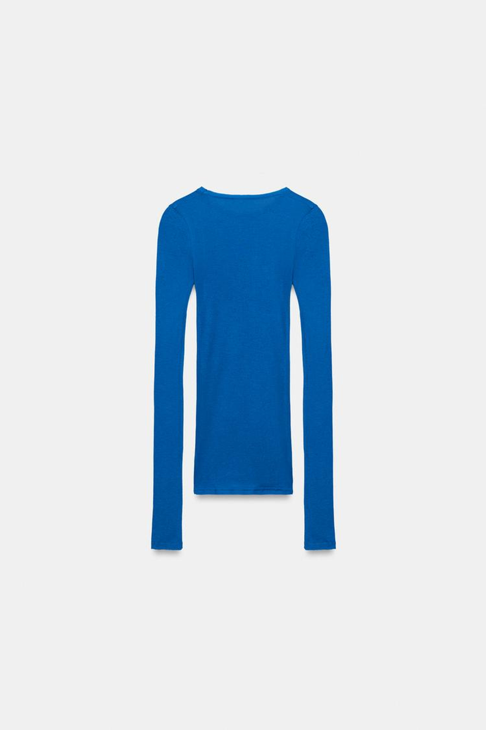 ZARA ФУТБОЛКА ИЗ ХЛОПКА SUPIMA®, СИНИЙ ЭЛЕКТРИК