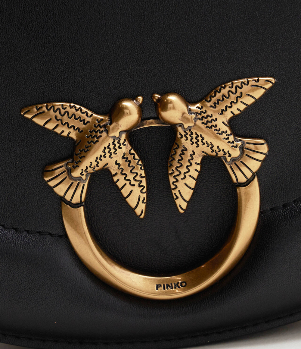 Кожаная сумка через плечо ROUND CLICK CLASSIC VITELLO MO Pinko - черный(101510 A0QO)