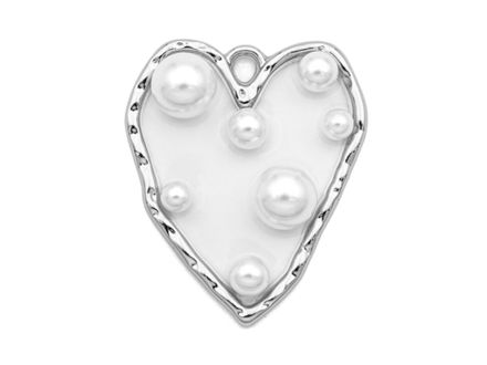 Подвеска "Сердце с жемчужинами" 39мм