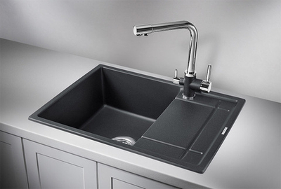 Granula 6501, ЧЁРНЫЙ, кухонная мойка, кварц