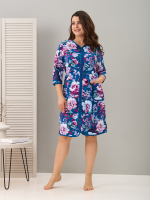 Халат Х-262/индиго-цветущийсад