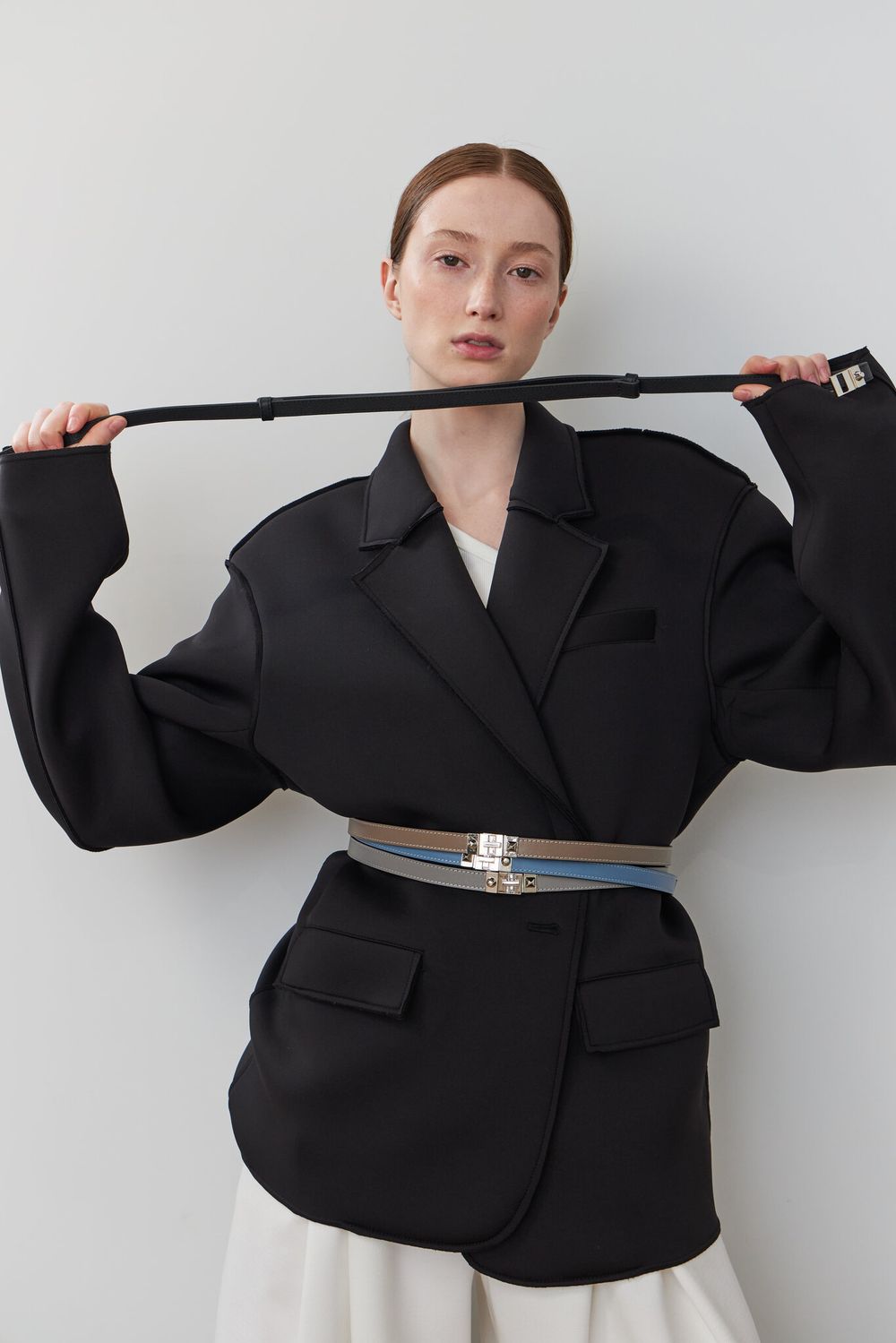 ТОНКИЙ РЕМЕНЬ С ЗАМОЧКОМ GREY|NUDE