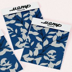 Ткань барби белые листья изящные