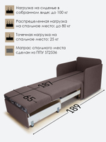 Кресло-кровать "Миник" с подлокотниками, купон Тигр