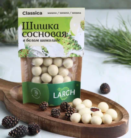 Шишка сосновая БЕЛАЯ КЛАССИКА / 60 г / дой-пак / LARCH