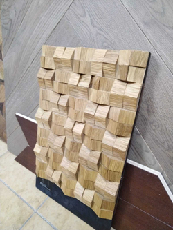 Деревянная мозаика для стен Wood Mosaic Домчик натур