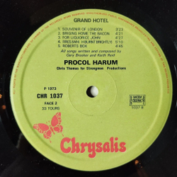 Винтажная виниловая пластинка LP Procol Harum Grand Hotel (France 1973)
