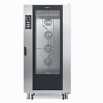 11000027030 Абат Конвекционная печь КЭП-16, стационарные направляющие на 16 уровней 400х600 мм, нерж. камера, пароувлажнение - инжекция, 2 скорости вращения вентиляторов, память на 110 программ, до 4-ех этапов в программе, ручной душ в комплекте, без противней, корпус нерж.