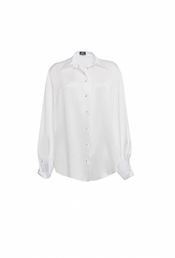 Блузка с широкими рукавами белая 25-01-24 SS
