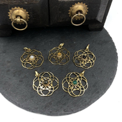 Подвеска Seed of Life черный оникс из латуни