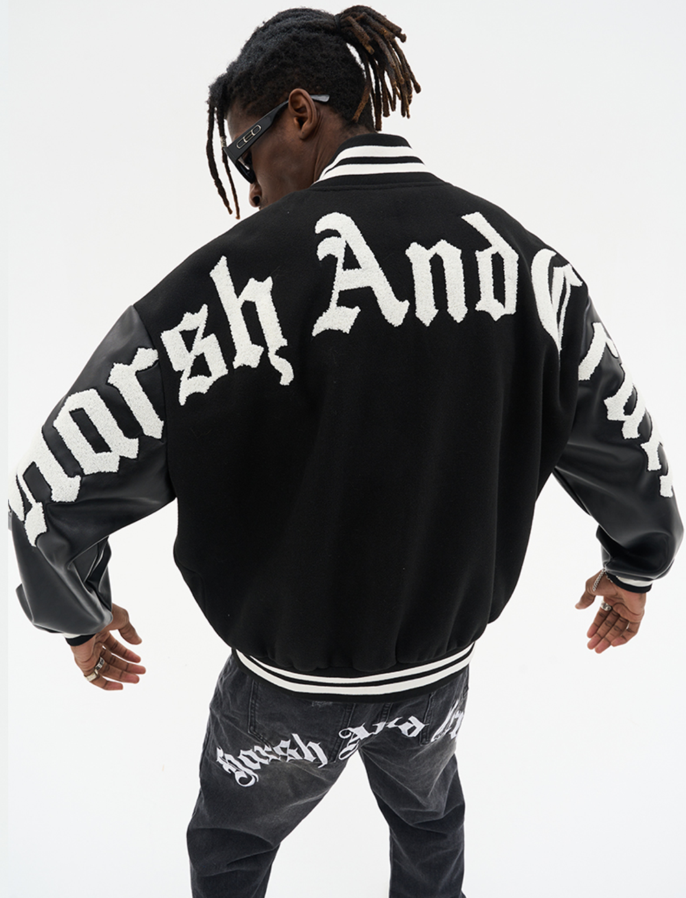 Бомбер HARSHandCRUEL "Gothic Logo" Varsity Jacket