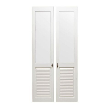 Двери к стеллажу для книг, 42x190x2, Рауна 20, белый воск