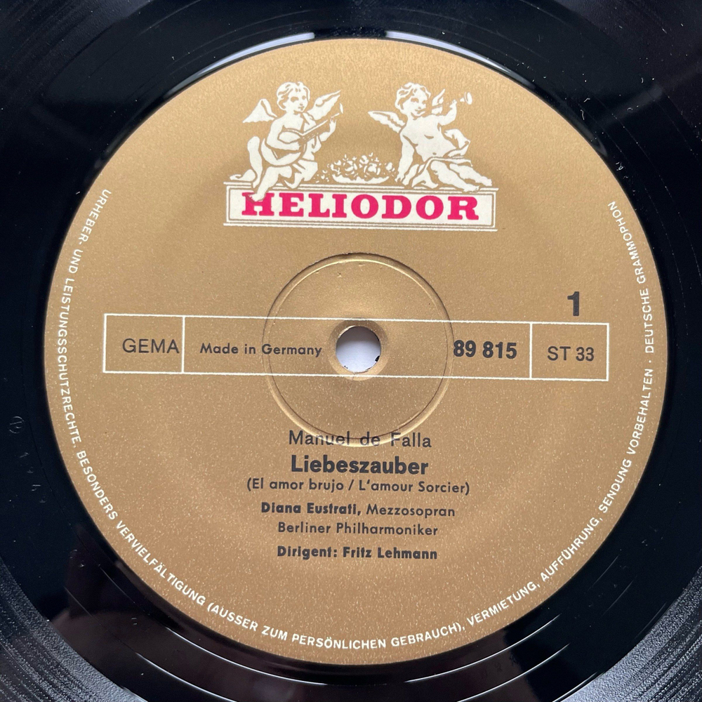 Винтажная виниловая пластинка LP Manuel De Falla, Diana Eustrati, Aurele Nicolet, Claude Debussy, Liebeszauber Tanze Aus Der Dreispitz Debussy Nachmittag Eines Fauns (Германия 1973)