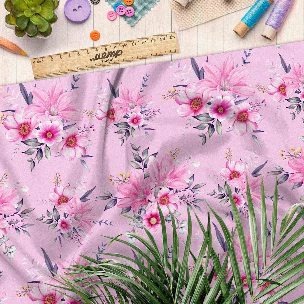 Ткань муслин розовая прелесть