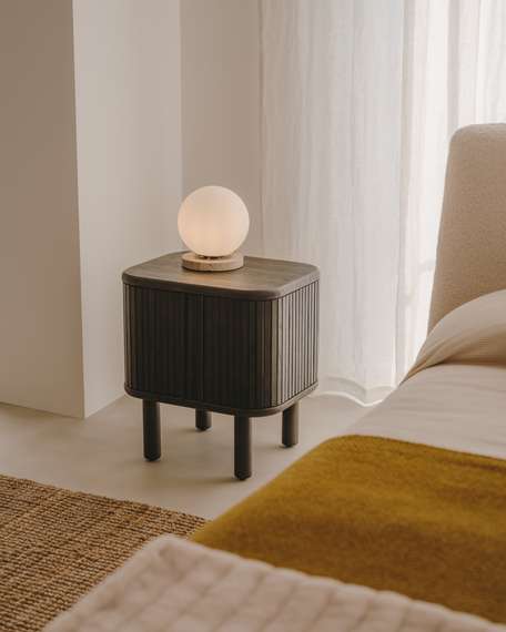 Malachi Настольная лампа из матового стекла и травертина