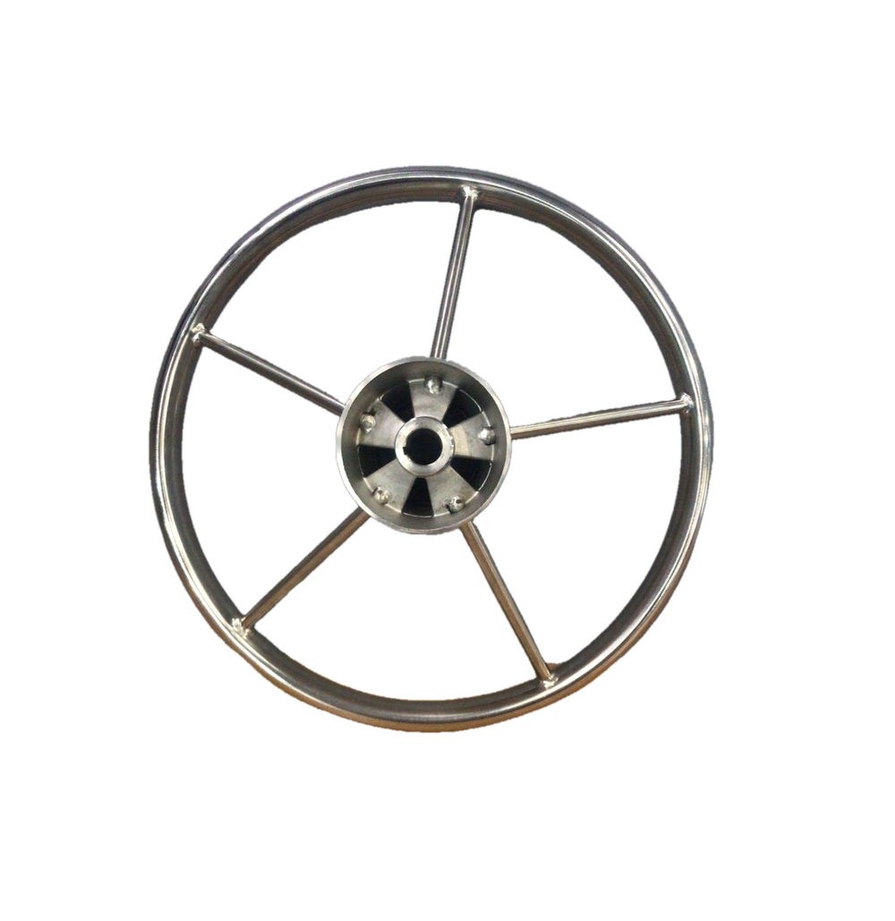 Штурвал полиров. Нерж. (Ф350мм, 5 спиц)